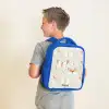 Vlinder patroon in zachte oranje en rode tinten Kinderrugzak - Blauw middel -sfeer2