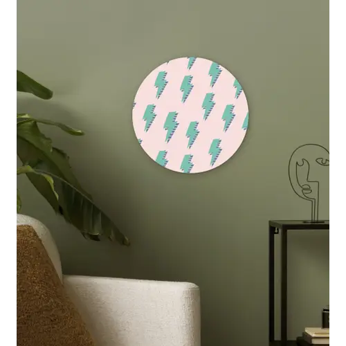 Patroon - Bliksem - Roze - Groen Wandcirkel plexiglas klein 852 -sfeer3