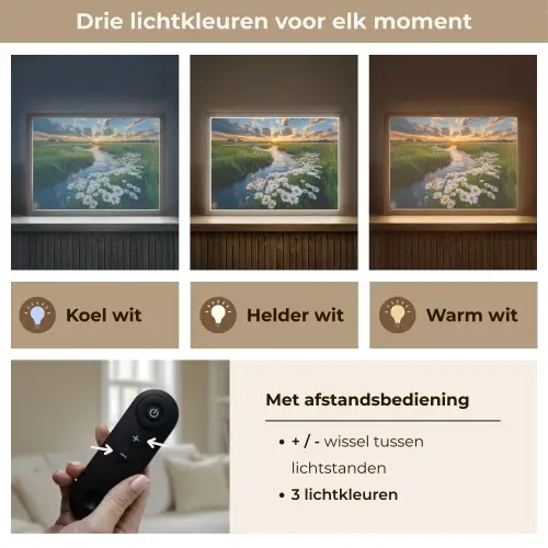 Beekje - Landschap - Margriet Light Box met batterij (Wandlamp) middel -USP_lichtkleurNL