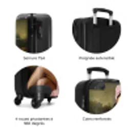 Mona - Klassiek - Roze NBS - Handbagage koffer - Volwassenen Unisex middel zzzzzzzbolletjes_FR