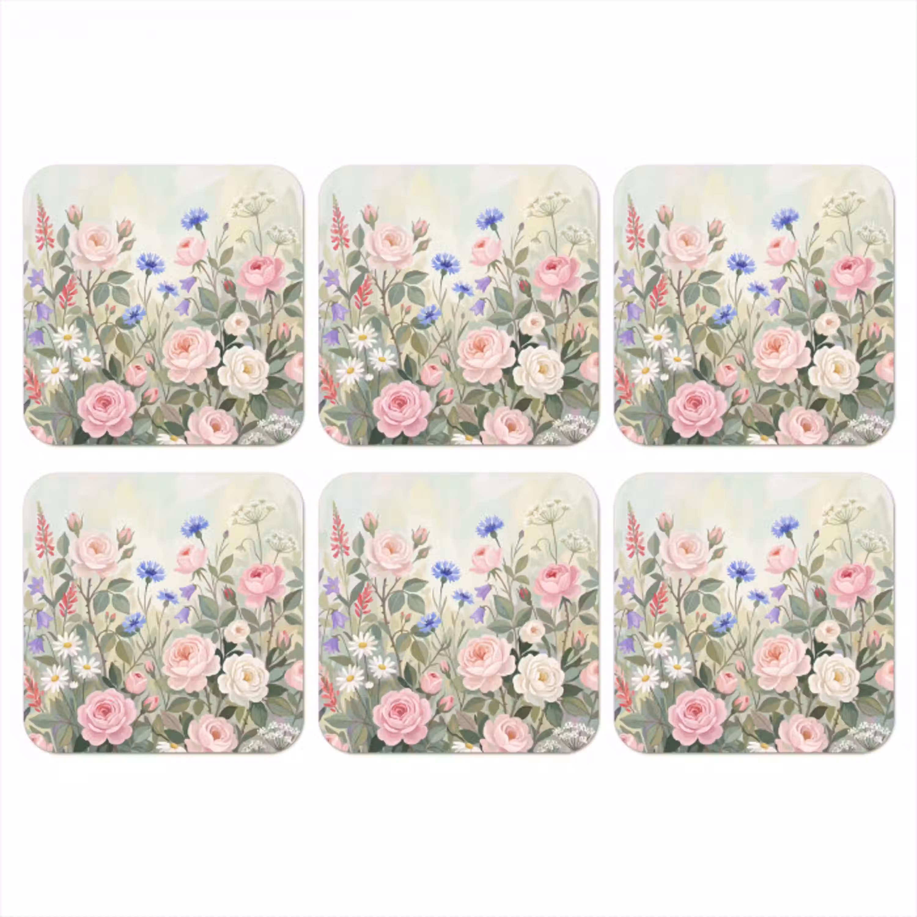 Bloemen - Tuin - Natuur - Kleurrijk onderzetter kurk middel -3d