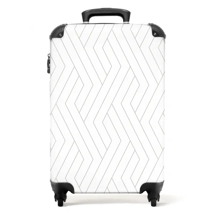 Grafisch - Patroon - Modern -  Schuin NBS - Handbagage koffer - Kinderen Unisex middel 644 -productfoto_recht