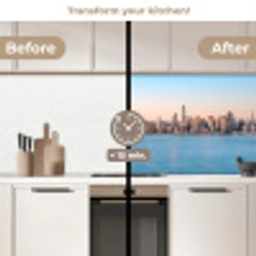 Water - Brug - Skyline - Modern keuken achterwand 2 middel -voor-na2_UK