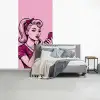 Vintage - Vrouw - Roze fotobehang vinyl groot -slaapkamer