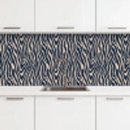 Zebra - Patroon - Blauw - Beige keuken achterwand 2 middel 871 -3d