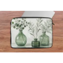 Vazen - Bladeren - Groen laptophoes neopreen klein -tafel