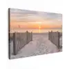 Zonsondergang - Strand - Zand Tuinposter op houten frame 2 cm dik klein -3d