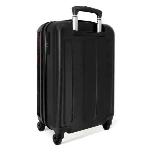 Flamingo in kleurrijke omgeving van olieverf NBS - Handbagage koffer - Unisex middel -achterkant