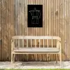 Mokkapot - Zwart - Wit - Lijntekening Tuinposter op houten frame 2 cm dik klein -sfeer4