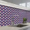 Patronen - Vintage - Blauw - Rood keuken achterwand 2 middel 871 -3d_schuin