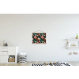 Bloemen - Schilderachtig - Patroon - Roze textielposter latten blank klein 122 -kinderkamer