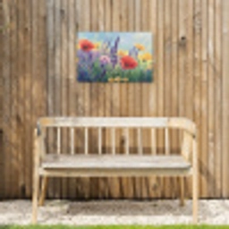 Weide - Bloemen - Kleurrijk Tuinposter op houten frame 2 cm dik klein -sfeer4