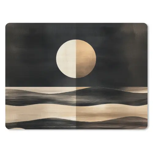 Maan - Cirkel - Goud muismat rubber klein -3d