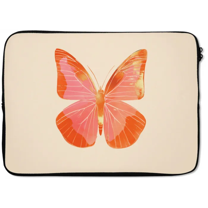 Vlinder - Minimalistisch - Roze laptophoes neopreen klein -zkaufland3dotto