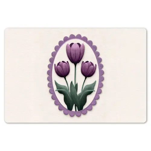 Tulpen - Paars - Lijst - Bladeren Placemat vinyl groot -zzsfeer1_Kitchenyeah-website