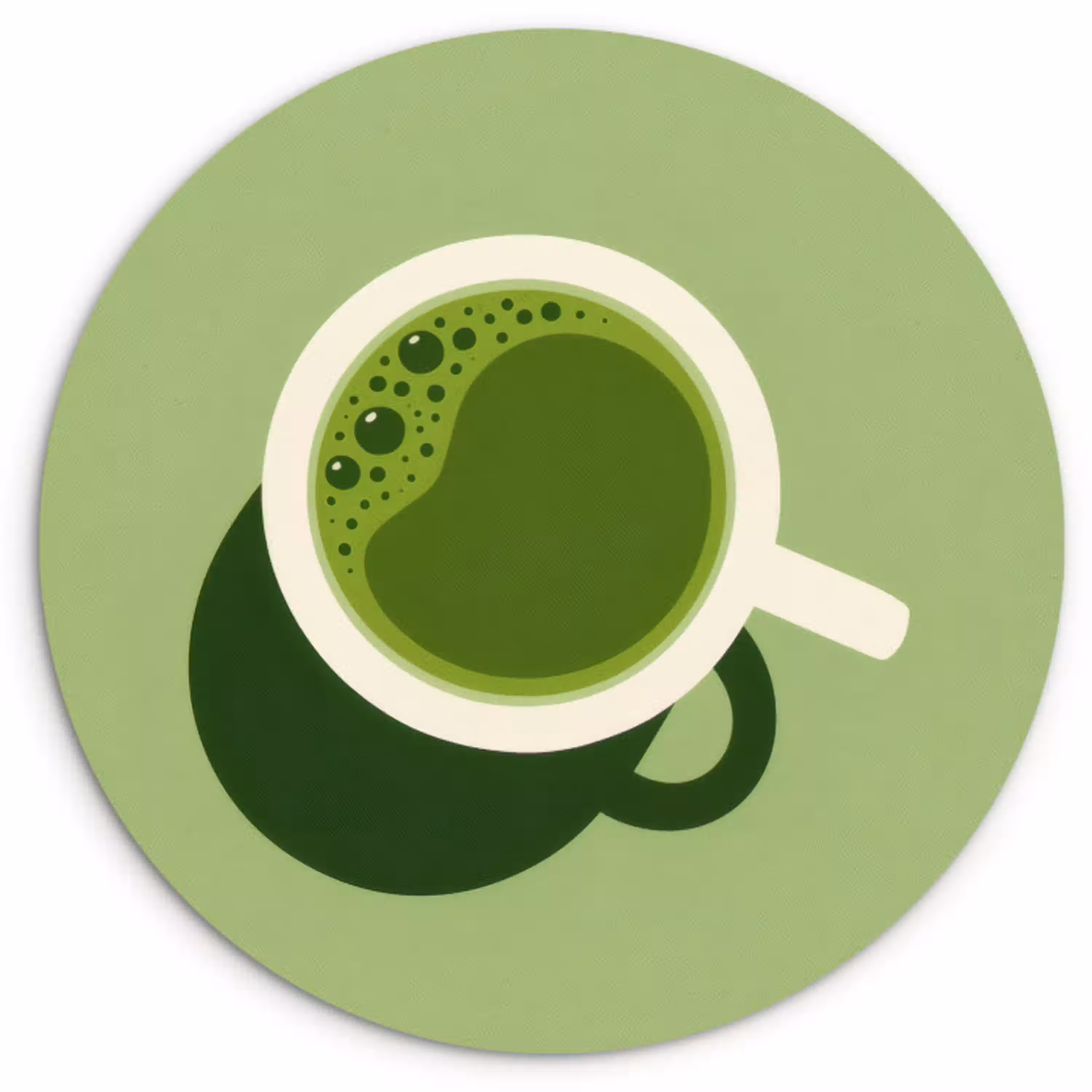 Minimalistisch - Kopjes - Matcha -Groen KitchenYeah - Keuken - Wandcirkel Forex klein -3d