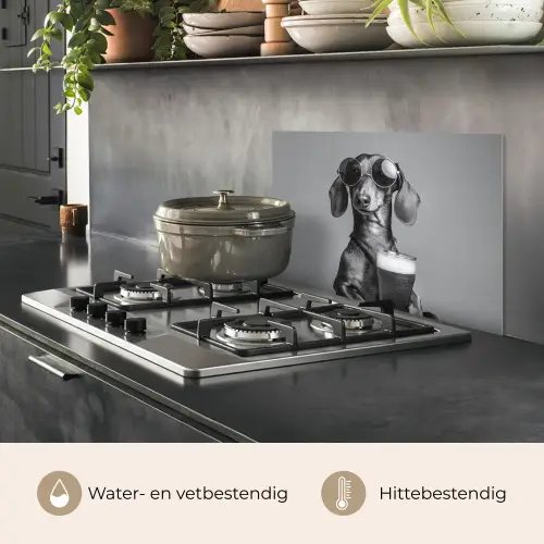 Teckel - Bier - Glas - Bril keuken achterwand spatscherm klein -usp_NL