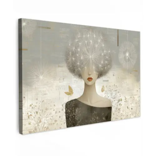 Pluis - Vrouw - Beige canvas 2cm klein -z3d