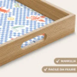 Zee - Patroon - Zeilboot - Blauw Dienblad Rechthoek middel 911 -USP_HandgreepIT