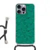 Vloeiend - Olie - Texturen - Groen Hoesje iPhone 16 Pro Max met koord klein 804 -3d