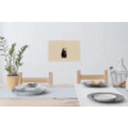 Beer - Donkerbruin - Minimalistisch Muursticker klein -eettafel