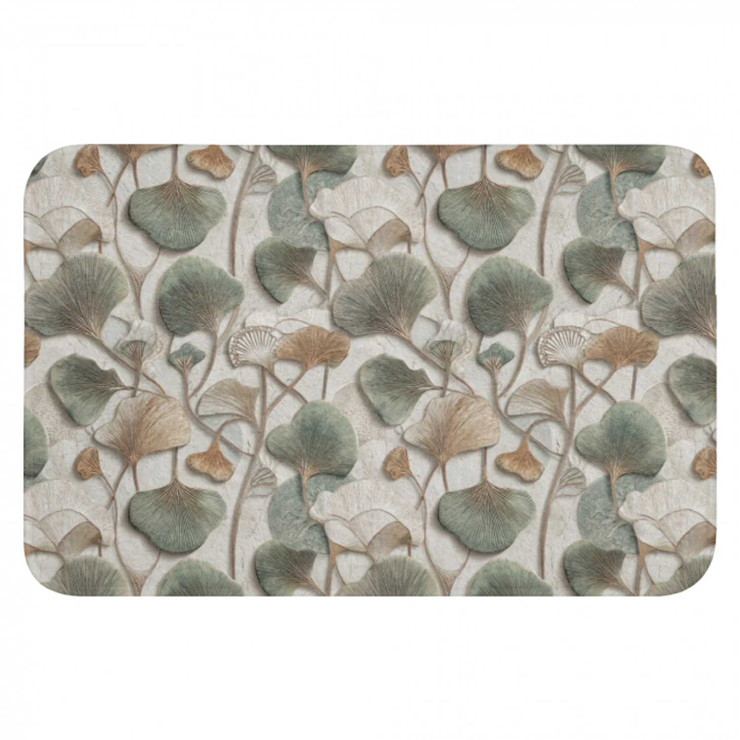 Elegant - Bladeren - Groen Badmat klein 997 -3d