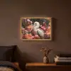 Pelikaan - Dier - Bloemen - Natuur - Botanisch - Roze Light Box met batterij (Wandlamp) middel -sfeer4