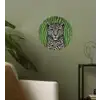 Panter - Zebrapatroon - Groen Wandcirkel behangsticker klein -sfeer2