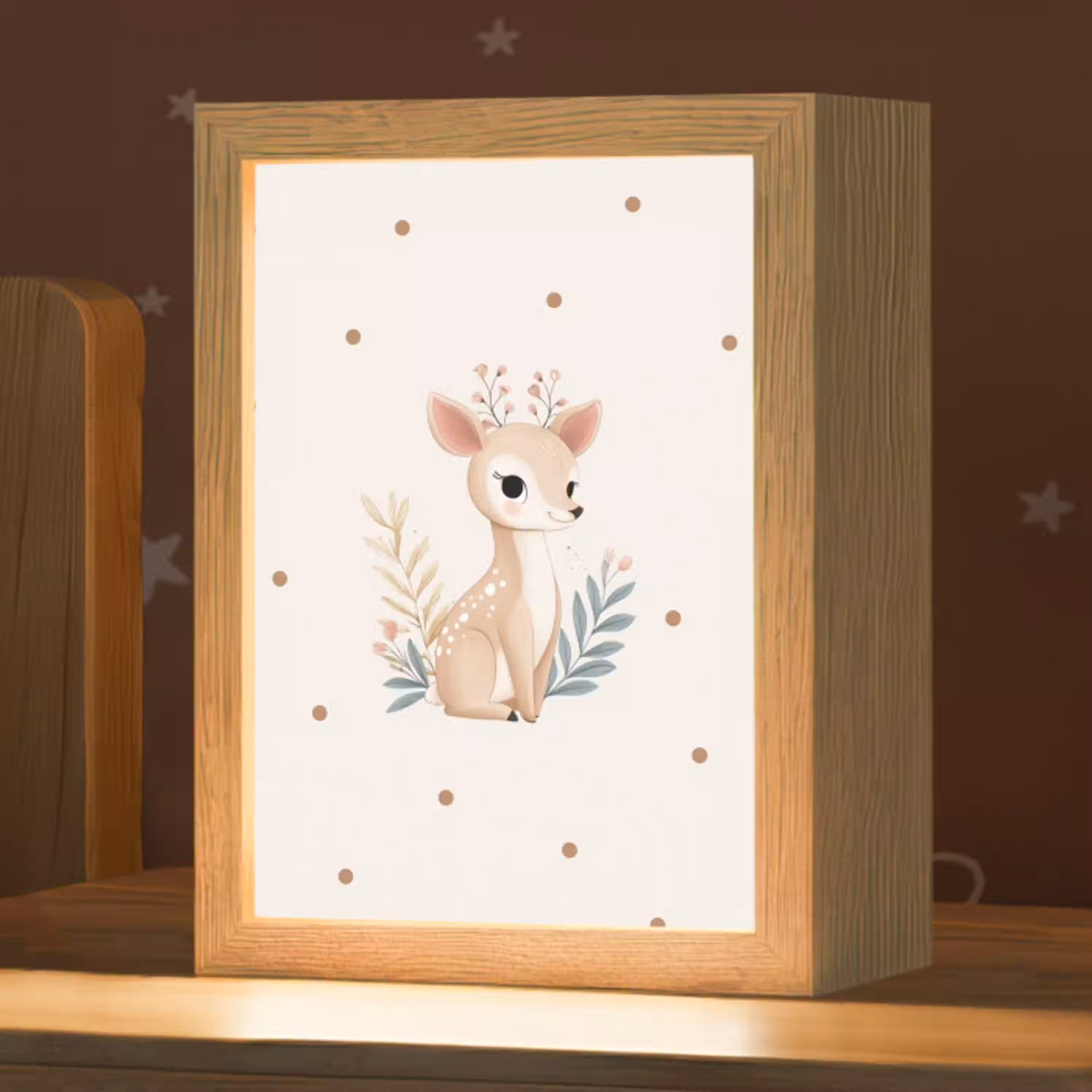Illustratie - Stippen - Hertje - Aquarel Light Box met kabel klein -zzz_3d_website