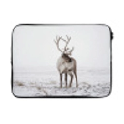Rendier - Gewei - Sneeuw - Winter laptophoes neopreen klein -3d