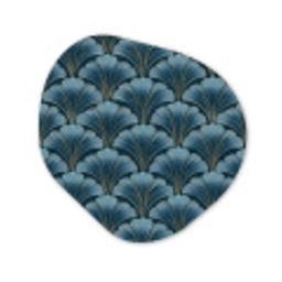 Patroon - Ginkgoblad - Blauw Wandcirkel Organisch Forex 3mm klein 629 -3d
