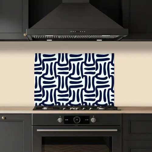 Abstract - Modern - Blauw keuken achterwand spatscherm klein 900 -sfeer1