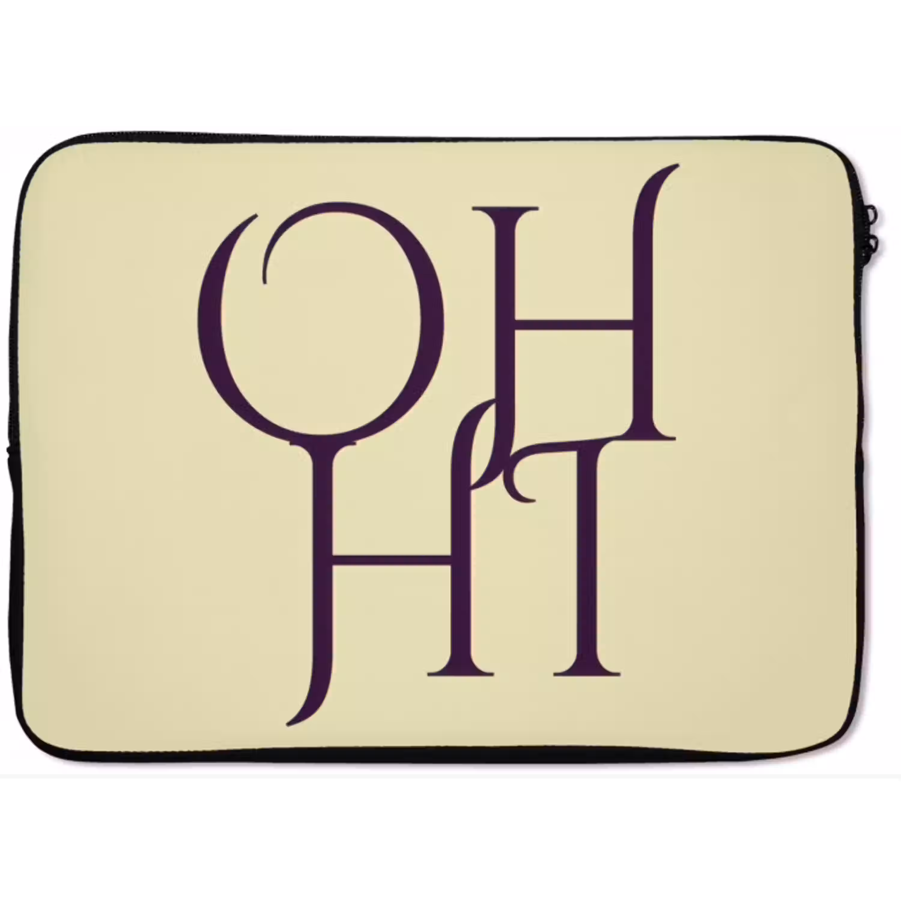 Oh hi - Geel - Monogram laptophoes neopreen klein -zkaufland3dotto