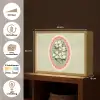 Bloemen - Illustratie - Geruit - Groen Light Box met batterij (Wandlamp) middel -USP_websiteoverzichtNL