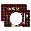 Kerstman - Rendier - Tekst - Rood - Zwart Placemat vinyl groot -zzsfeer2_Kitchenyeah-website