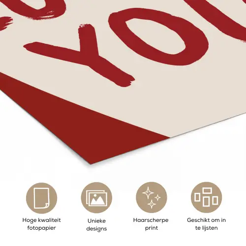 Lucky - Hart - Rood poster papier klein -closeup_NL