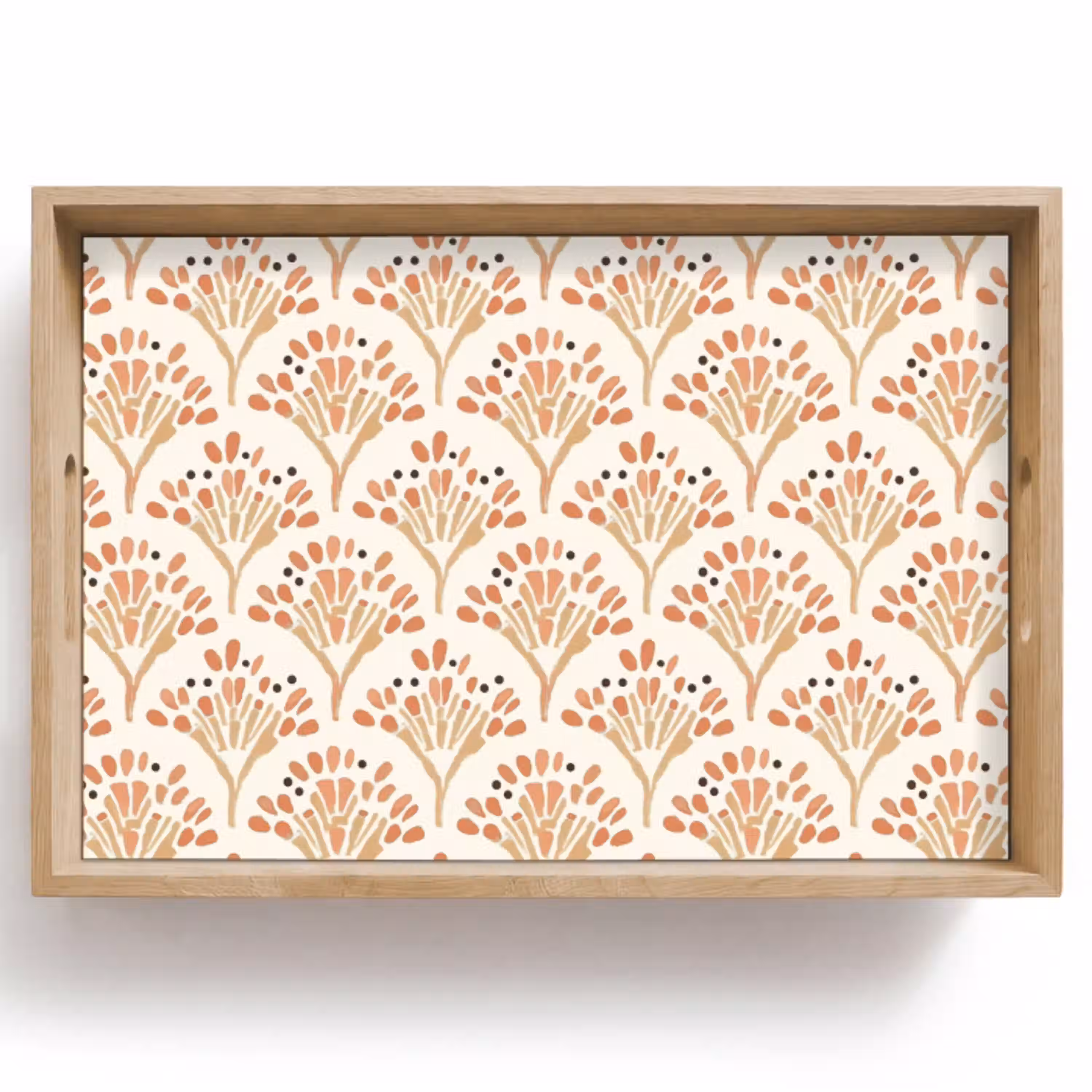 Terracotta - Waaiers - Schilderachtig - Patroon Dienblad Rechthoek middel 910 -z3d_shopping