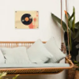 Vinylplaat - Zwart - Verfspatten - Retro tuinposter los doek klein -sfeer7