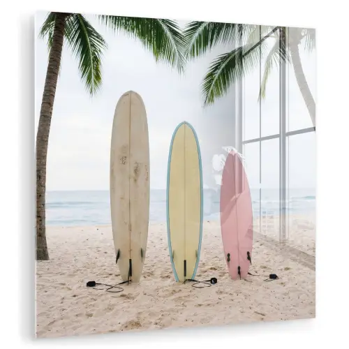 Surfboard - Palmbomen - Kleurrijk plexiglas 5mm klein -zzzproduct_nieuw