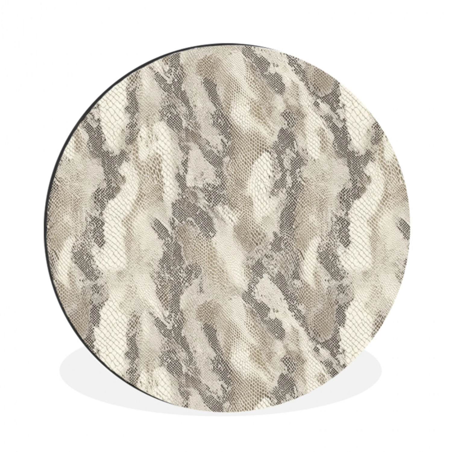 Slang - Patroon - Taupe Wandcirkel aluminium klein 190 -3d