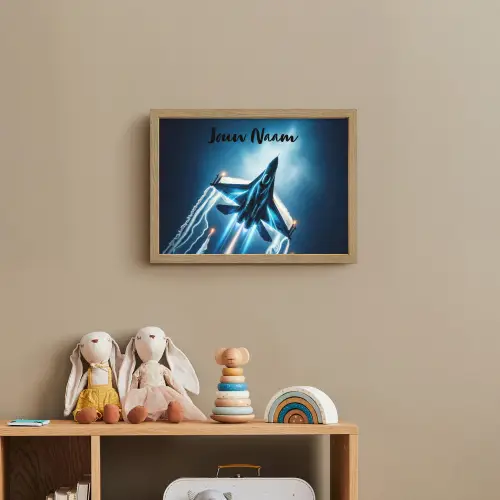 Straaljager - Blauw - Jongens Light Box met batterij (Wandlamp kind) middel -sfeer2_kind