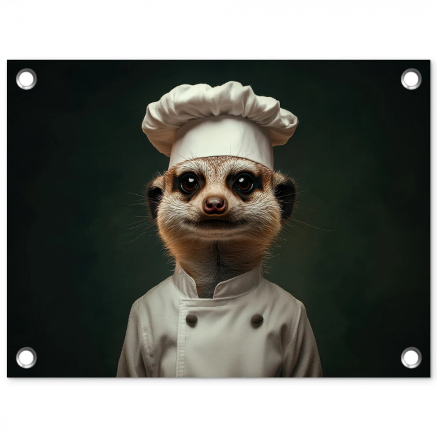 Dier - Kok - Stokstaartje tuinposter los doek klein -3d