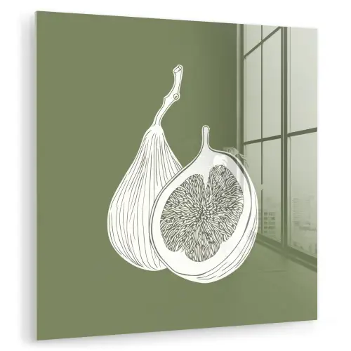 Vijgen - Minimalistisch - Getekend - Mosgroen plexiglas 5mm klein -zzzproduct_nieuw