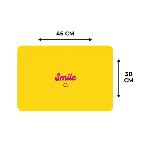 Smile - Geel - Roze Placemat vinyl groot -specs