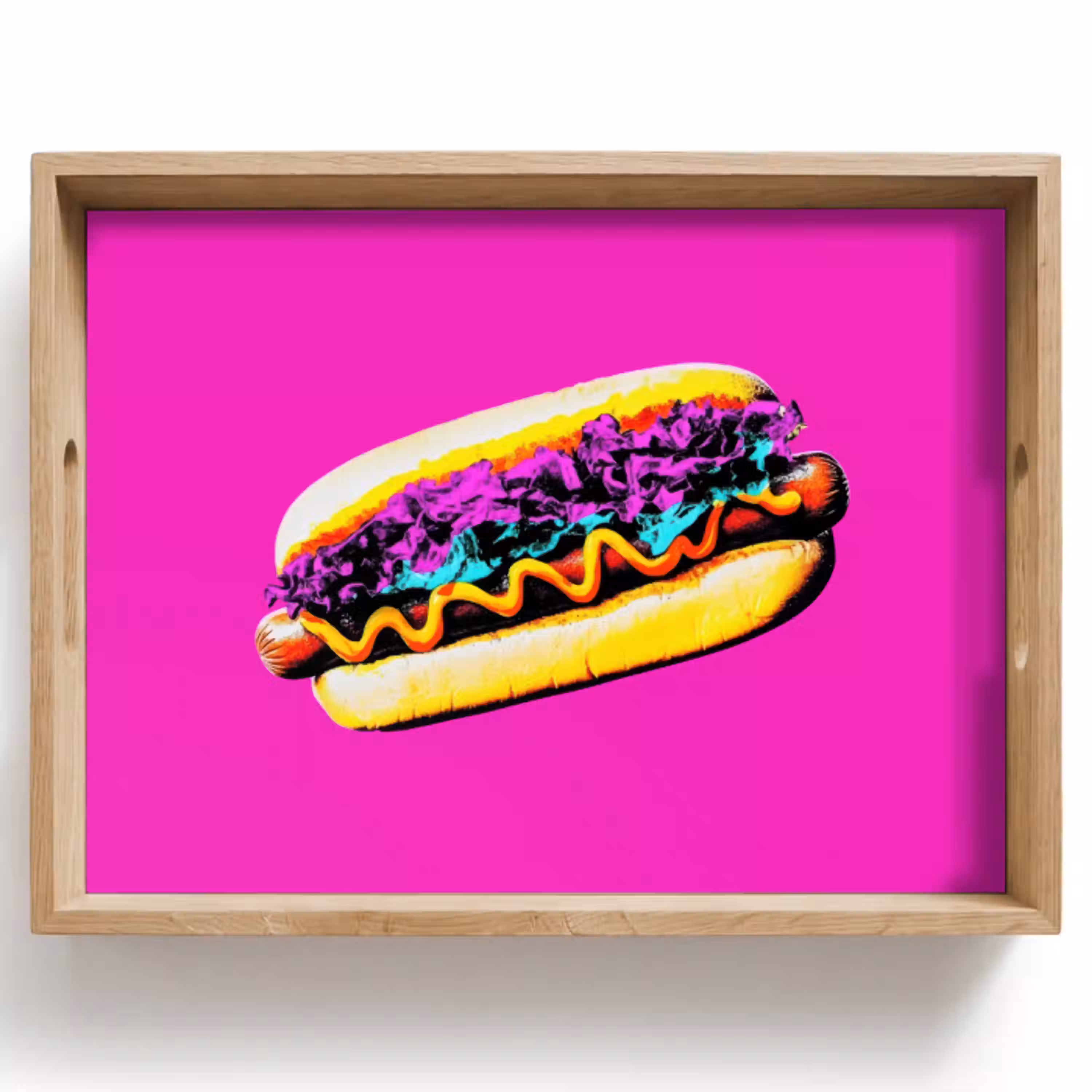 Hotdog - Roze - Retro Dienblad Rechthoek middel -z3d_shopping