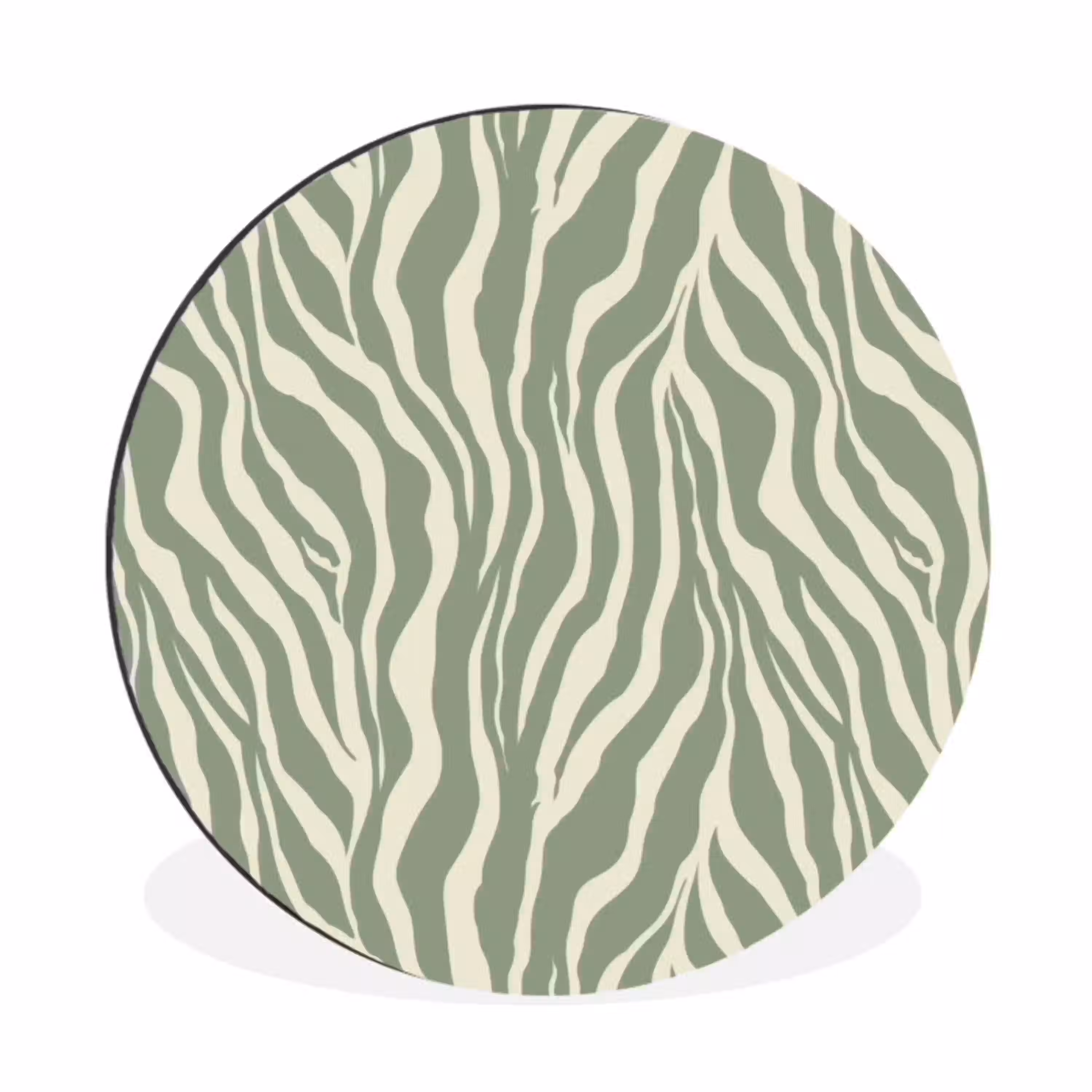 Zebra - Motief - Groen Wandcirkel aluminium klein 190 -3d