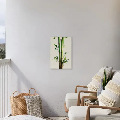 Bamboestengels - Sierlijk - Groen Tuinposter op houten frame 2 cm dik klein -sfeer1