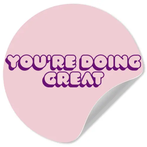 You're doing great - roze - 3D Wandcirkel behangsticker klein -3d