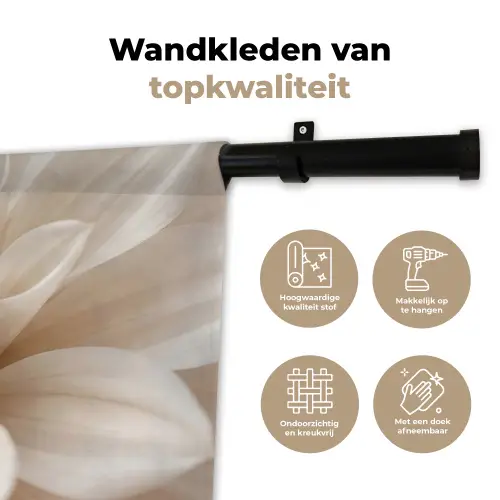 Bloem - Dahlia - Wit Wandkleed katoen klein -sfeer2
