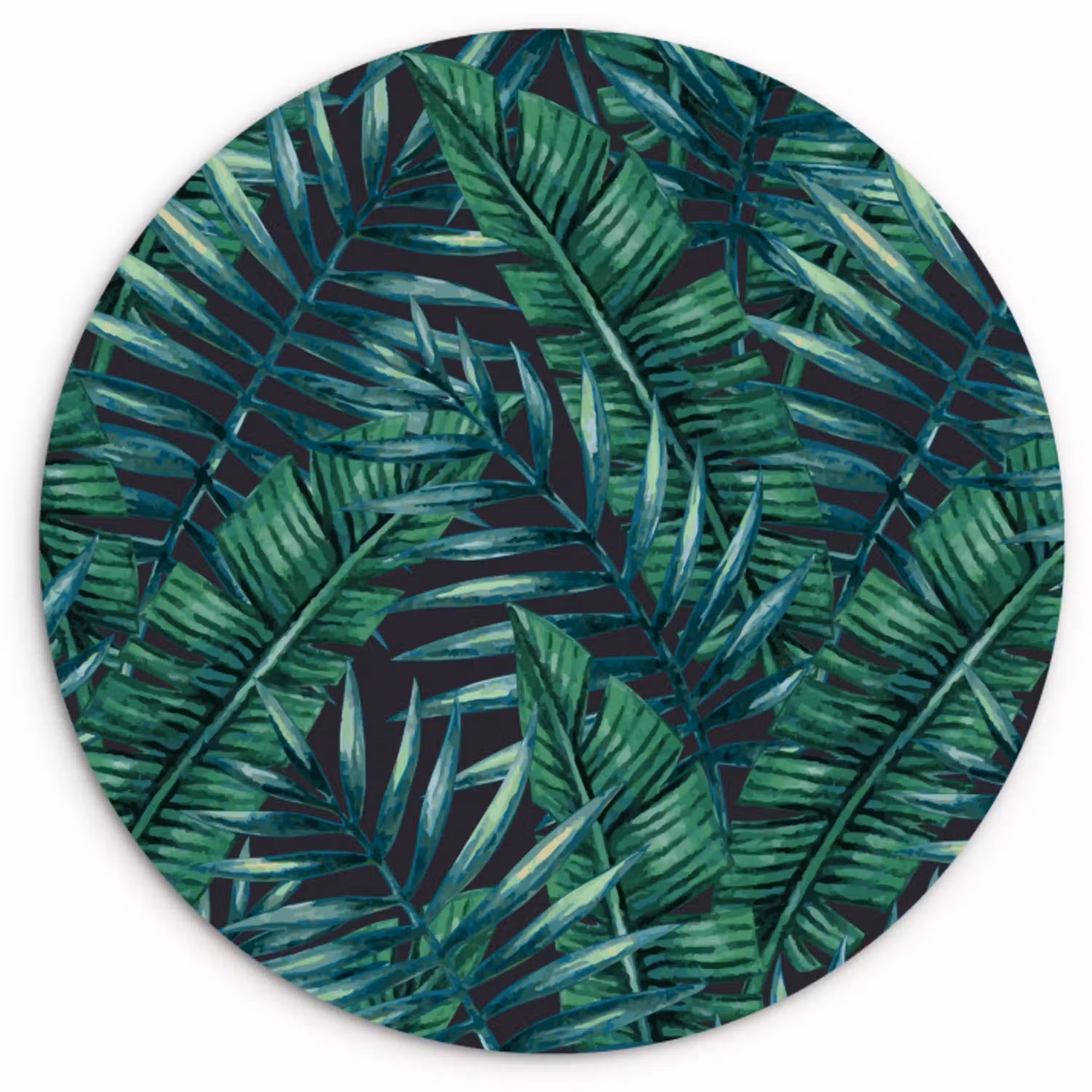 Bladeren - Inductie beschermer - Jungle - Tropical Wandcirkel plexiglas middel -3d